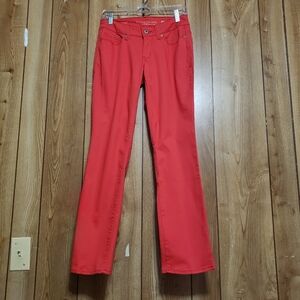Red Straight Leg Stretch Jeans 4 Petite Coastal Cowgirl Colorful Festival